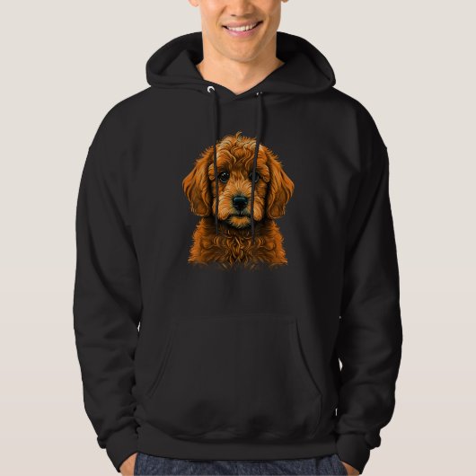 Cute Golden Doodle Dog on Goldendoodle 1 Hoodie (Vorderseite)