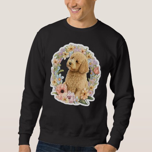 Cute Golden Doodle Flower summer Floral Goldendood Sweatshirt (Vorderseite)