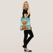 Cute Golden Puppy at Sunny Beach Scene Tasche (Am Model)