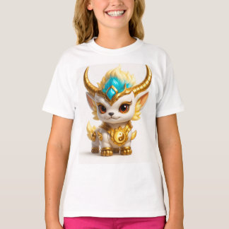 Cute Golden Ram Fantasy T-Shirt – Adorable Mythica