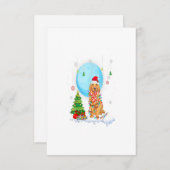 Cute Golden Retriever Christmas Dog Light Tree RSVP Karte (Vorne/Hinten)