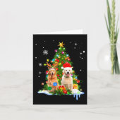 Cute Golden Retriever Christmas Tree Karte (Vorderseite)