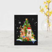Cute Golden Retriever Christmas Tree Karte (Gelbe Blume)