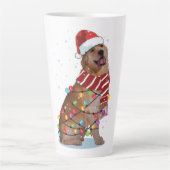 Cute Golden Retriever Dog Funny Xmas Holiday Gift Milchtasse (Vorderseite)