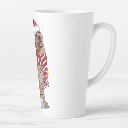 Cute Golden Retriever Dog Funny Xmas Holiday Gift Milchtasse (Rechts)
