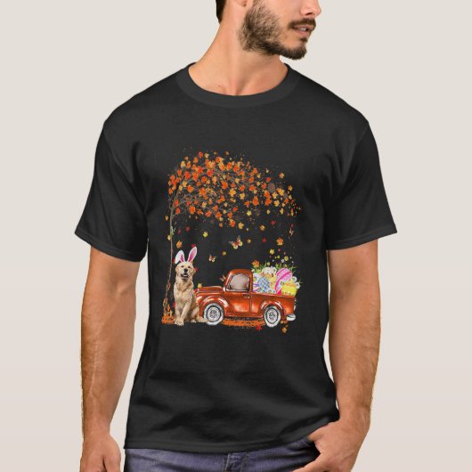 Cute Golden Retriever Egg Tree Easter Day Dog Dad T-Shirt (Vorderseite)