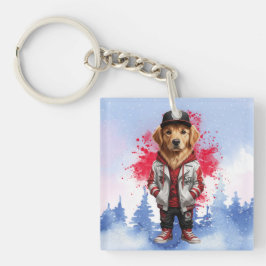 Cute Golden Retriever Fashion Tee Schlüsselanhänger