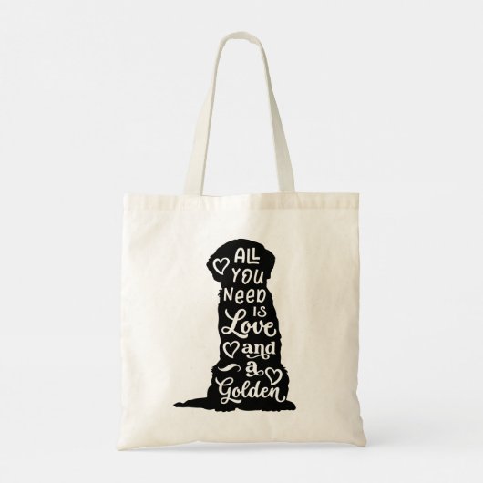 Cute Golden Retriever Tote Bag Tragetasche (Rückseite)