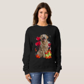 Cute Golden Retriever Valentine's Day Dog Heart Fl Sweatshirt (Vorne ganz)