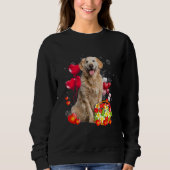 Cute Golden Retriever Valentine's Day Dog Heart Fl Sweatshirt (Vorderseite)