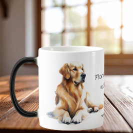 Cute Golden Retriever Watercolor Personalize Verwandlungstasse