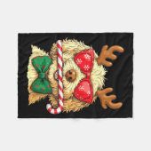 Cute Goldendoodle Dogs Christmas Lights Golden Doo Fleecedecke (Vorderseite (Horizontal))