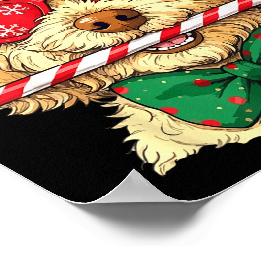 Cute Goldendoodle Dogs Christmas Lights Golden Doo Poster (Ecke)