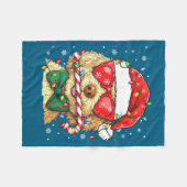 Cute Goldendoodle Santa Hat Xmas Lights Goldendood Fleecedecke (Vorderseite (Horizontal))