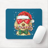 Cute Goldendoodle Santa Hat Xmas Lights Goldendood Mousepad (Mit Mouse)