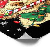 Cute Goldendoodle Santa Hat Xmas Lights Goldendood Poster (Ecke)