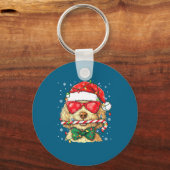 Cute Goldendoodle Santa Hat Xmas Lights Goldendood Schlüsselanhänger (Vorderseite)