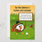 Cute Golf Ball Thanksgiving Moving Announcement Ankündigung (Vorderseite)