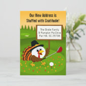 Cute Golf Ball Thanksgiving Moving Announcement Ankündigung (Stehend Vorderseite)