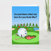 Cute Golf Ball Valentine's Day Karte (Vorderseite)