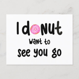 Cute goodbye greeting card - donut postkarte