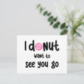 Cute goodbye greeting card - donut postkarte (Stehend Vorderseite)