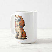 Cute Googly-Eye Puppy Illustration Kaffeetasse (Vorderseite Links)