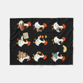 Cute Goose Baking Funny Baker Goose Chef Pastry Ba Fleecedecke (Vorderseite (Horizontal))