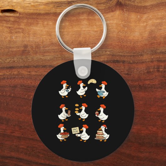 Cute Goose Baking Funny Baker Goose Chef Pastry Ba Schlüsselanhänger (Vorderseite)