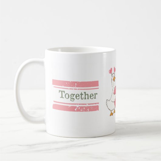 Cute Goose Couple Mug Together Forever Gift Kaffeetasse (Links)