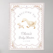 Cute Goose Gender Neutral Baby Shower Welcome Poster (Vorne)
