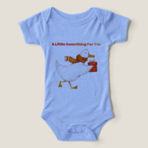 Cute Goose Holding Gift Baby Bodysuit 