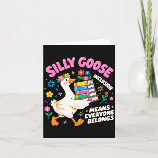 Cute Goose Inclusion Everyone Belongs Teacher Gift Karte (Vorderseite)