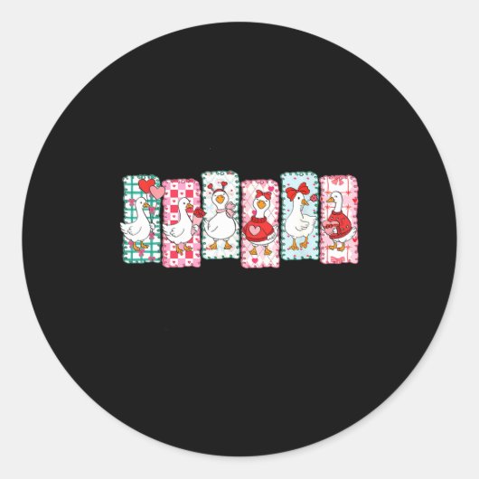 Cute Goose Valentine Coquette,duck Funny Gift Tee Runder Aufkleber (Vorderseite)