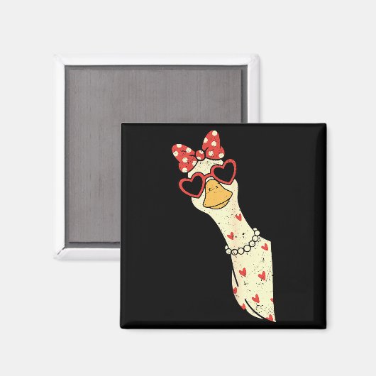 Cute Goose Xoxo Be Mine Happy Valentine's Day Wome Magnet (Vorderseite/Rückseite)