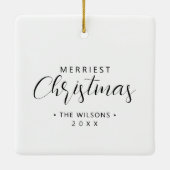 Cute Gorgeous Snowman Frosted Landscape Forest Keramikornament (Rückseite)