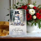 Cute Gorgeous Snowman Frosted Landscape Forest Mittlere Geschenktüte