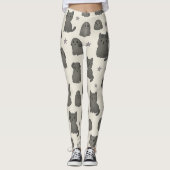 Cute Gothic Pets Pattern – Ghost animal  Leggings (Vorderseite)