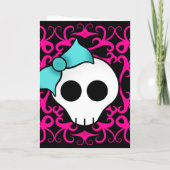 Cute gothic skull birthday for sweet 16 einladung (Rückseite)