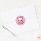 Cute Gothic Valentine Skull – Love You to Death Runder Aufkleber (Umschlag)