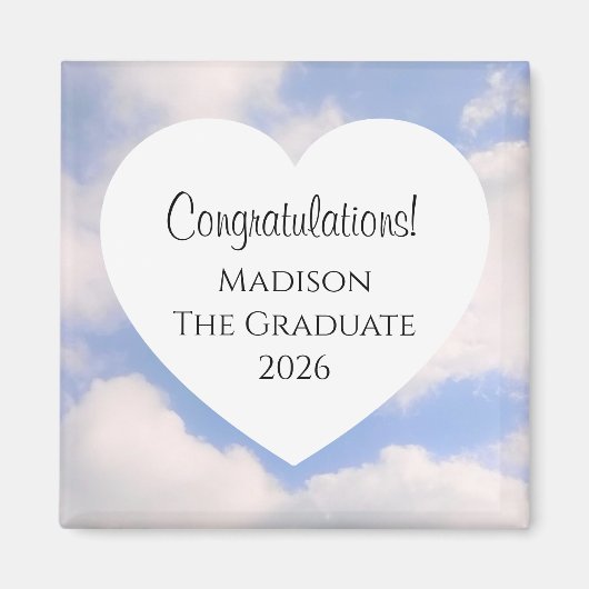 Cute Graduation 2026 Congratulations Message Heart Magnet (Vorne)