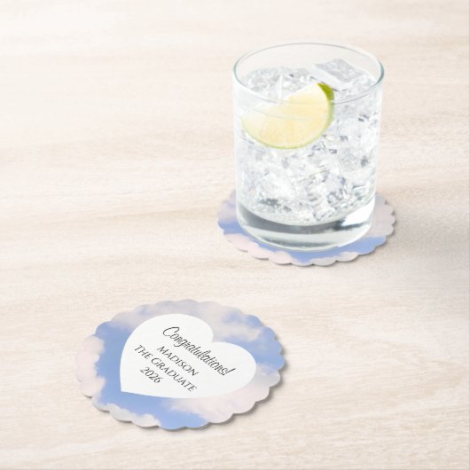 Cute Graduation 2026 Congratulations Message Heart Untersetzer (Vor Ort)