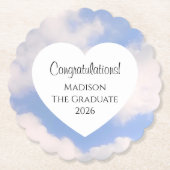 Cute Graduation 2026 Congratulations Message Heart Untersetzer (Vorderseite)