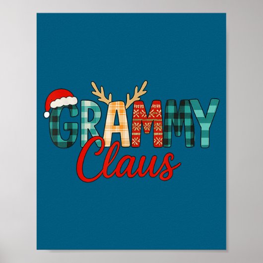 Cute Grammy Claus Christmas For Grandma Santa Hat Poster (Vorne)