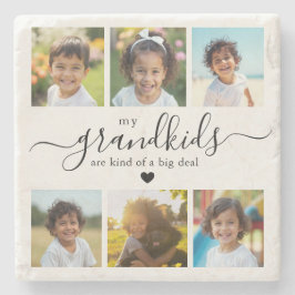 Cute Grandkids Photo Collage for Grandma Steinuntersetzer
