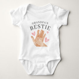 Cute Grandpa's Bestie Heart and Hands Baby Strampler