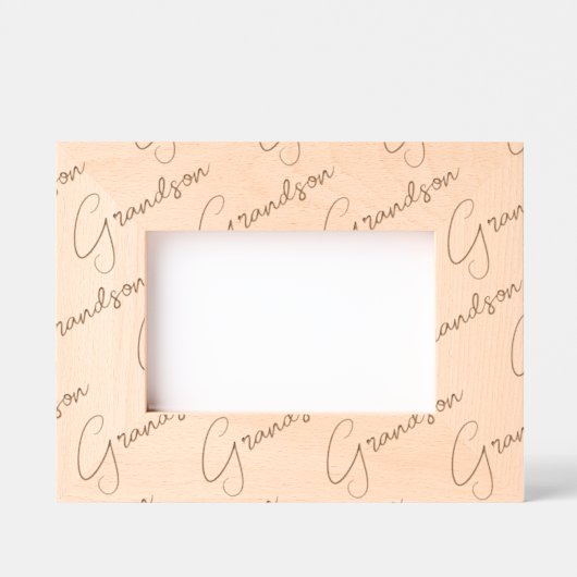 Cute Grandson Picture Wood Frame, 6x4" Landscape Geätzte Rahmen (Vorderseite)