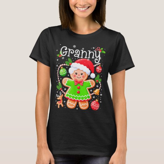 Cute Granny Gingerbread Family Matching Christmas T-Shirt (Vorderseite)