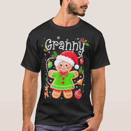 Cute Granny Gingerbread Family Matching Christmas T-Shirt (Vorderseite)