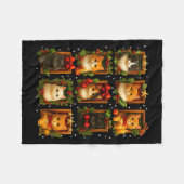 Cute Graphic Cat Crew Christmas Xmas Women Girl Ki Fleecedecke (Vorderseite (Horizontal))